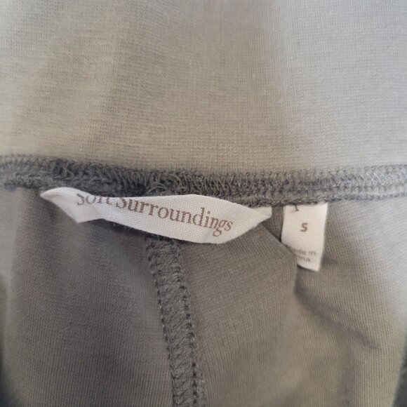 Soft Surroundings Women's Small Cargo Pants Leggings Green Pull On - Picture 6 of 7